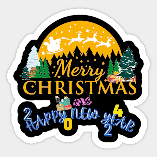 Merry Xmas and Happy New Year Sticker